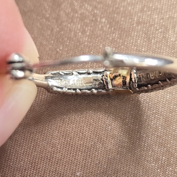 Robert Manse Two Tone Hoop Earrings - Picture 7 of 9